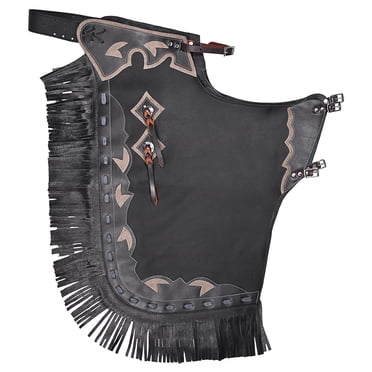 Hilason Western Adult Pro Rodeo Bronc Bull-Riding Genuine Leather Chinks Chaps