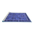 thumbnail image 2 of Ahgly Company Machine Washable Indoor Square Oriental Blue Traditional Area Rugs, 4' Square, 2 of 4