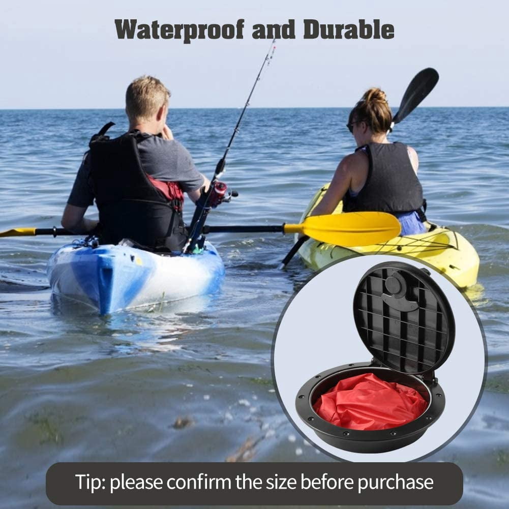 1 Piece 8 Inch Black Deck Plate Kit Storage Bag Kayak Boat Hatch Accessory