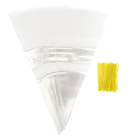 

1 Set of Transparent Popcorn Bags Cone Bags Clear Treat Bags Multi-function Popcorn Bags