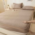thumbnail image 1 of Waterproof Quilted Mattress Protector Cover, Ice Silk Cooling Topper for Mattress 150x200 cm, Nylon Spandex, Breathable, Full Cover, Blue, 1 of 6