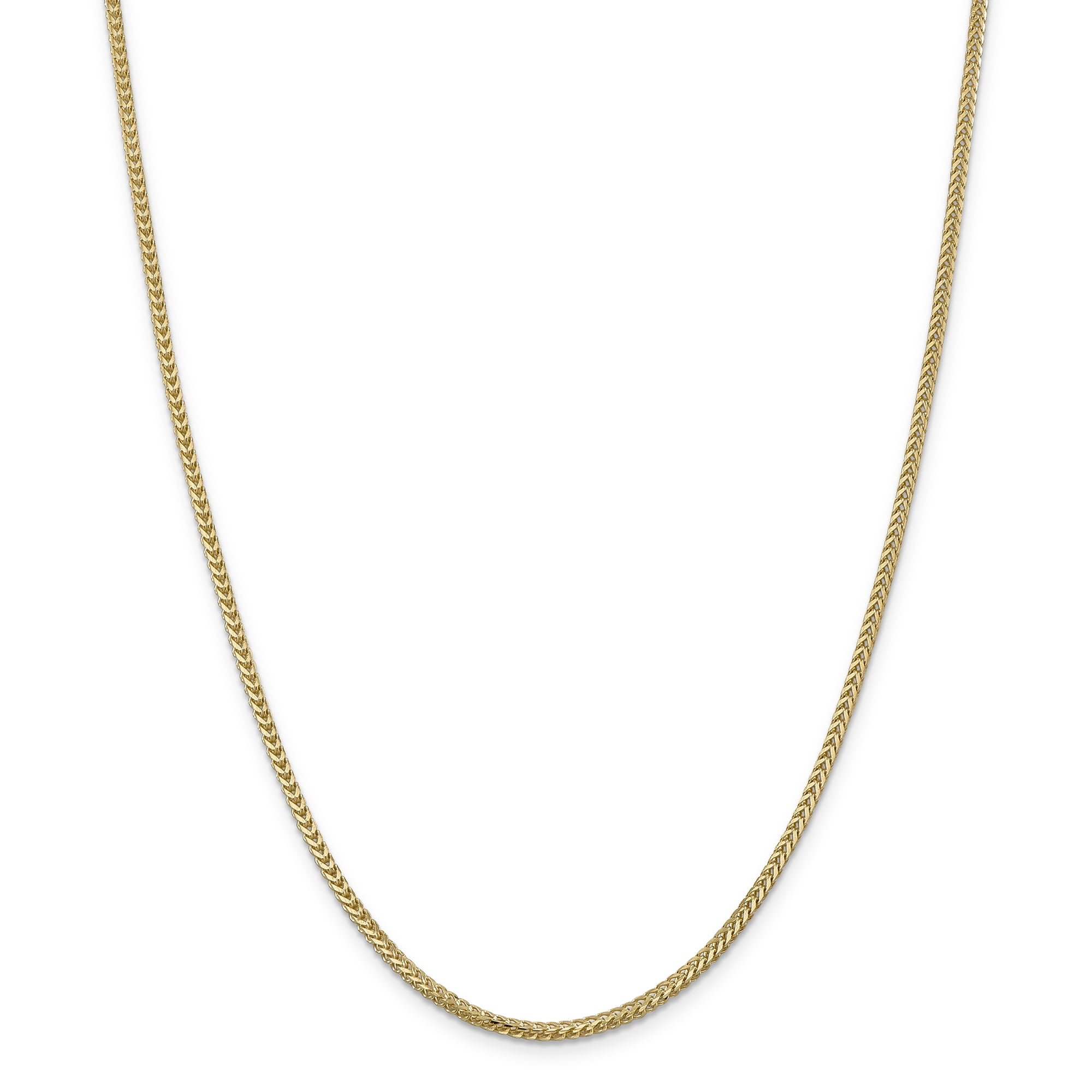 14k Yellow Gold 24 Inch 2mm Franco Lobster Clasp Chain Necklace Pendant ...