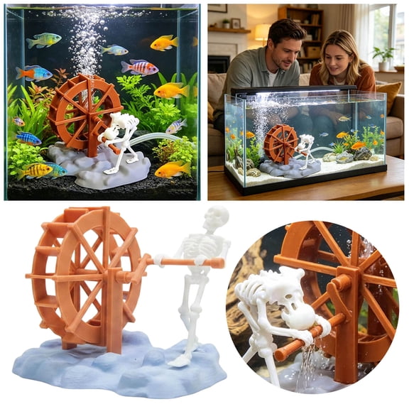 Dynamic Skeleton Bubbler Aquarium Air Moving Action Tank Skeleton Ornament for Aerating and Oxygenating Desktop Ornament Home Decor Happy 2026!