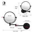 thumbnail image 3 of TUSHENGTU 8" Hardwired Lighted Wall Mount Makeup Mirror,Black Shaving mirror, 3X Magnifing Double mirror, 3 of 6