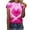Pink, variant on T Shirts for Women Women Valentine's Day Love Printed Casual Printed Round Neck