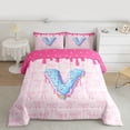 thumbnail image 2 of Feelyou Initial V Letter Twin Comforter Sets, Teen Kid Bow-tie Ribbon Bedding Set, 2pcs, 2 of 8