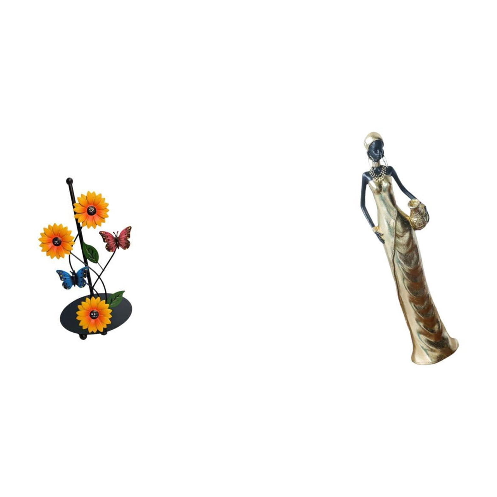 Fiocias Toilet Paper Holder Paper Towel Holder Countertop Desktop Figurine African Figurine Art Crafts Desk Collectible Made of Iron And Resin Suitable for Ki