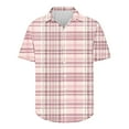 thumbnail image 4 of Mens Short Sleeve Button Down Shirts 2025 Summer Plaid Print Lapel Beach Shirts for Men Fashion Lightweight Casual Work Shirts, 4 of 5