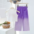 thumbnail image 4 of Wxirdiow Baby Girl Summer Outfit Girls Outfits 2 Piece Bow Sleeveless Tank Tops and Cargo Pants Set Clothes for Kids Purple Size,3-4 Years, 4 of 4