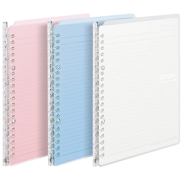 Cuadernos encuadernadores KOKUYO Campus A5 Slim, paquete de 3 con papel