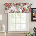 thumbnail image 2 of Cardinal Bird Rod Pocket Curtain Valance, Winter Poinsettia Pine Cones Berry Wood Farmhouse Window Valance for Living Room, Bedroom, Kitchen 54"W x 18"L, 2 of 9