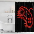 thumbnail image 3 of Red Game Controller Shower Curtain, Waterproof Shower Curtains for Bathroom, Modern Art Gaming Handheld Black Washable Fabric Bathtub Curtain Set Bath Decor with 12 Hooks 72"x78", 3 of 8