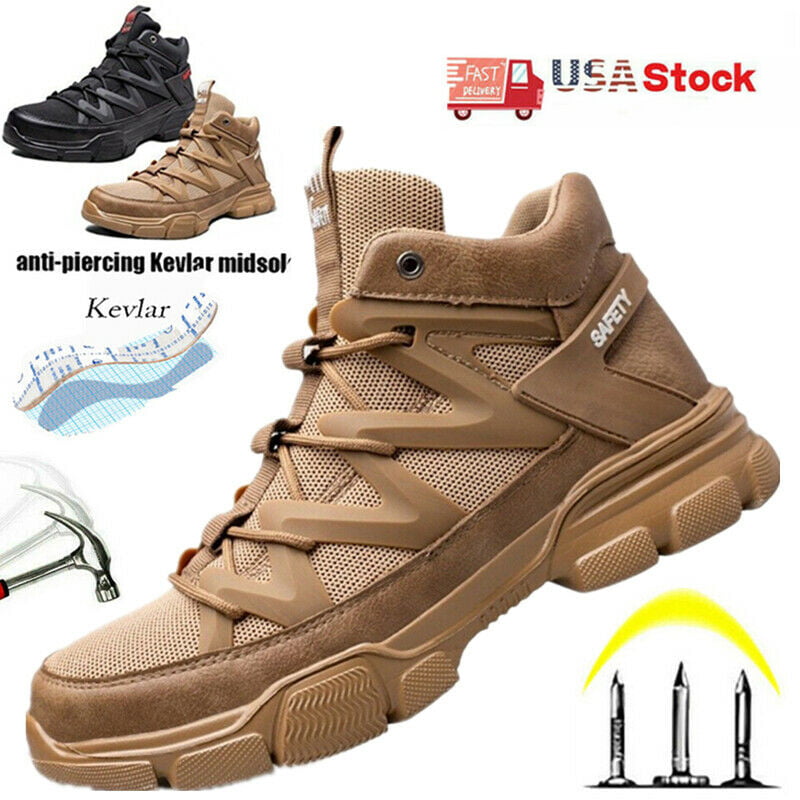 Men's Work Safety Indestructible Shoes Steel Toe Bulletproof Midsole Boots Hot 