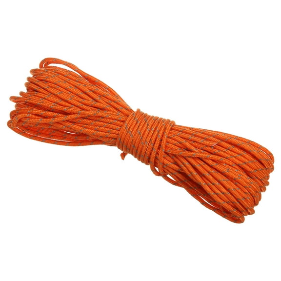 Uxcell 65 Feet Reflective Guyline Camping Paracord 3mm Nylon Tent Cord Guyline Rope Orange