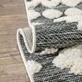 thumbnail image 6 of Well Woven Cenar Grey Flat-Weave Hi-Low Pile Diamond Medallion Stripes Moroccan Tribal Area Rug, 6 of 8
