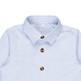 thumbnail image 5 of NAISIBABY Boys Uniform Shirt, Striped Lapel Button Long Sleeve Kids Shirt Top Blue 7T, 5 of 5