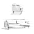 thumbnail image 5 of Livingston 90 inch Wide Mid-Century Modern Sofa in Sienna Top Grain Genuine Leather, 5 of 12
