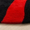 thumbnail image 3 of SAFAVIEH Soho Josie Geometric Wool Area Rug, Black/Red, 6' x 6' Round, 3 of 7