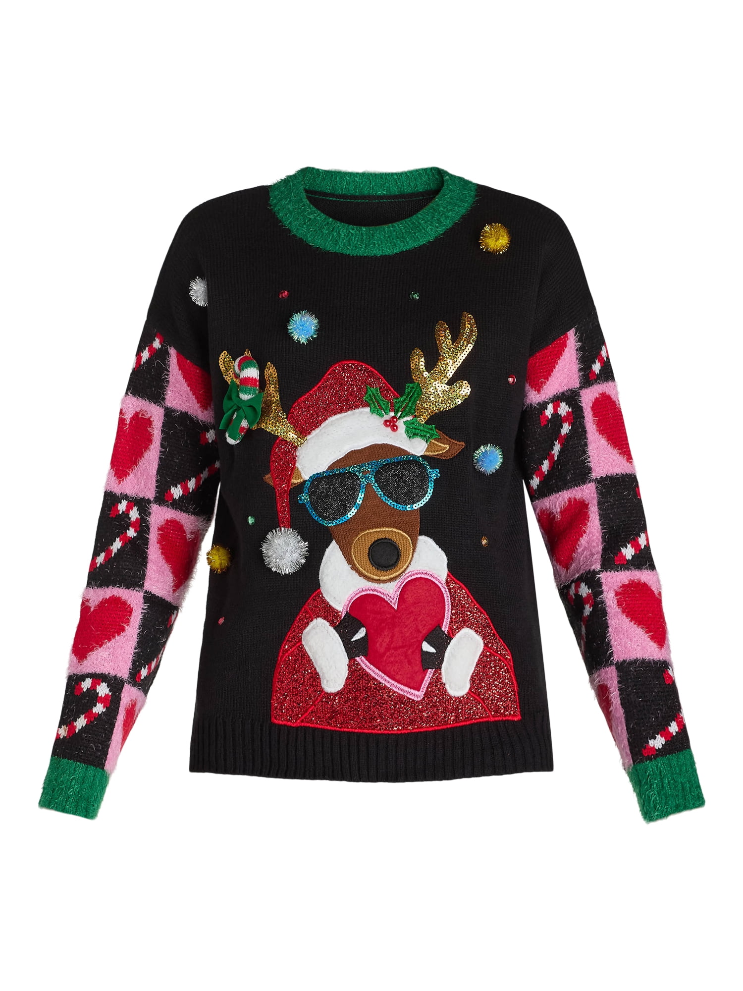 Holiday Time Embellished Sweater, Women’s, Sizes XS-3X