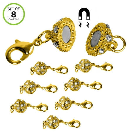 - Evelots Magnetic Jewelry Clasps, Rhinestone Ball, Goldtone Or Silvertone- Set/8