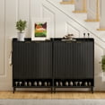 thumbnail image 6 of EYYTHUNG Fluted Shoe Cabinet, Large Wooden Shoe Storage Cabinet with Hanging Rod, Modern Tall Freestanding Shoe Rack Organizer, 6 of 8