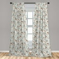 thumbnail image 4 of Ambesonne Rainbow Curtains, Flowers Cheetahs Leaves, Pair of 28"x84", Dark Orange and Almond Green, 4 of 4