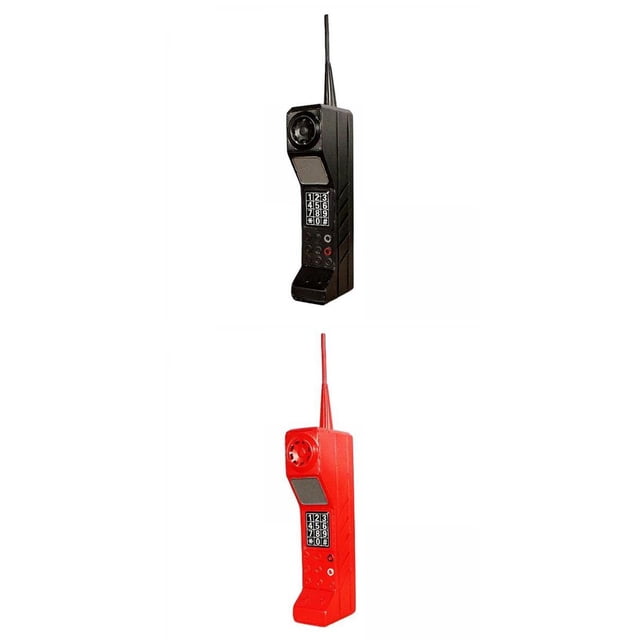 2Pcs Old-fashioned Mobile Telephone Iron Inflatable Cellphone Props Hugo Apoyos retro del teléfono móvil