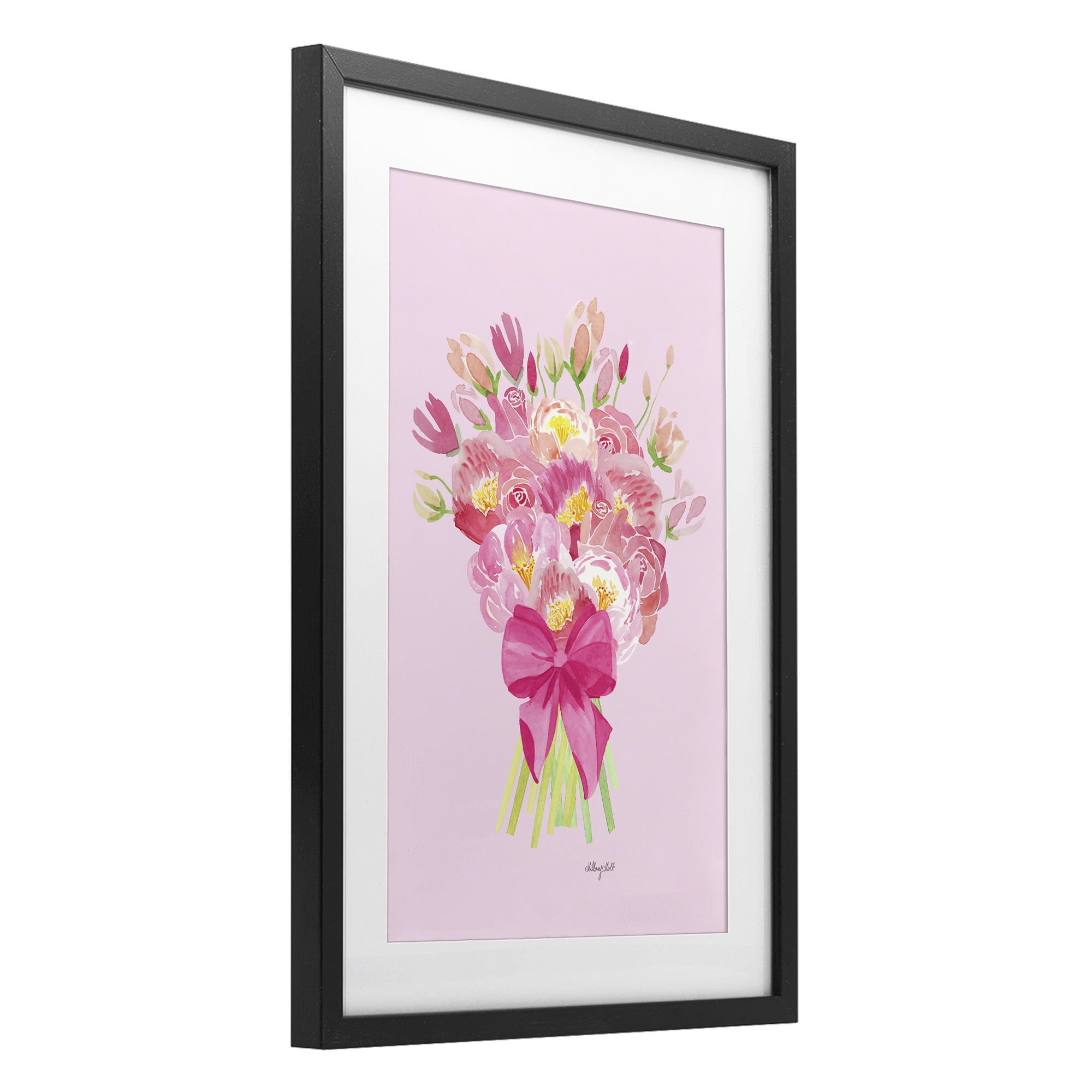 Stupell Industries Romantic Blushing Peonies Black Framed Print Under Glass, design by Hillary Holt