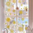 thumbnail image 4 of Calcomanía de cristal de ventana de copo de nieve de Feliz Navidad, efecto de purpurina, pegatina de pared electrostática, decoración de habitación de niños, calcomanías para el hogar, 4 of 4