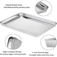 thumbnail image 3 of Baking Tray Set Of 2, Stainless Steel Oven Tray, Baking Tray Non-toxic Healthy, Mirror-smooth Rust-free, 3 of 5
