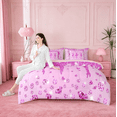 thumbnail image 6 of jejeloiu Girly Ballet Twin Bedding Sets 7-Piece,Ballerina Dancer Bedding Comforter Set,Pink Bling Diamond Sheet Sets For Teens,Luxury Bedroom Decor Reversible, 6 of 9
