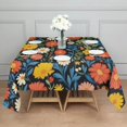 thumbnail image 3 of Pioneer Flower Floral Print Pattern Square Tablecloth,Waterproof Square Table Cover,Wipeable Spillproof Washable Table Cover for Home Kitchen Party Decor 60"x60"(152x152cm), 3 of 6