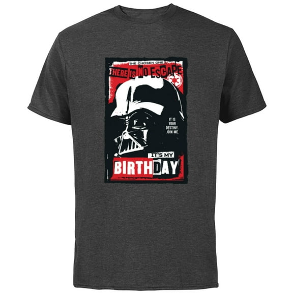 Star Wars Darth Vader There is No Escape It’s My Birthday - Short Sleeve Cotton T-Shirt for Adults - Customized-Charcoal
