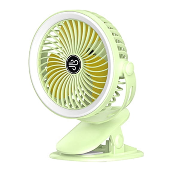 RoamHome Electric Clip-on Mini Fan Charging Small Fans USB Rechargeable with Light, Tabletop Battery Powered Portable Fans Personal Cooling Fan That Blows Cold Air (Green)