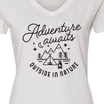 thumbnail image 4 of Inktastic Adventure Awaits Outside in Nature with Tent and Mountains Women's V-Neck T-Shirt, 4 of 5