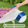 thumbnail image 5 of Colorful Tie Dye Spiral - Floral Pattern Round Fitted Tablecloth with Elastic Edge,Dining Table Cover Waterproof,Outdoor Round Tablecloth for Camping,Dining,Indoor and Outdoor, 5 of 7