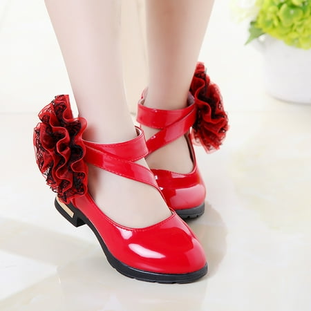 

〖Yilirongyumm〗 Baby Shoes Single Flower Baby Shoes Princess Girls Leather Children Kid Shoes Dance Soft Baby Shoes