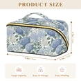thumbnail image 4 of FORMRS Makeup Bag Travel Cosmetic Organizer for Women Fold Flat Zipper Pouch with Handle, Blue Hydrangeas Pattern, 4 of 8