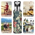 thumbnail image 7 of Yayeee 33oz Insulated Water Bottle Double Wall Stainless Steel with Flip Straw Lid, Retro Christmas Poinsettia, 7 of 7