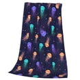 thumbnail image 3 of Bingfone Sea Jellyfish Print Flannel Fleece Blanket Throw Blanket For Bed,Sofa,Couch,Travel,Camping(60"X50"), 3 of 9