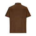 thumbnail image 4 of WREESH Men's Casual Button Down Shirts Loose Short Sleeve Solid Color Comfortable Turndown Collar Shirts Brown, 4 of 6