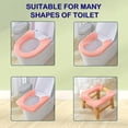 thumbnail image 6 of Toilet Seat Cover - Soft Thicker Warmer with Snaps Fixed Stretchable Washable Fiber Cloth Reusable Easy Installation Cleaning (Pink), JASKFLY, 6 of 9