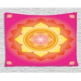 thumbnail image 1 of Lotus Tapestry, Mandala with Planet Figures Cosmos Galaxy Themed Ethnic Indian Graphic Art, Wall Hanging for Bedroom Living Room Dorm Decor, 60W X 40L Inches, Hot Pink Yellow Red, by Ambesonne, 1 of 1