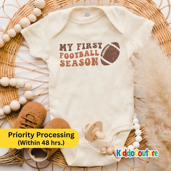 Luvly My First Football Season Baby, Football Baby Body Suit, American Football Baby, Football Retro, Kc-Anx1, New Born, Baby Shower Gift, New Parents Gift