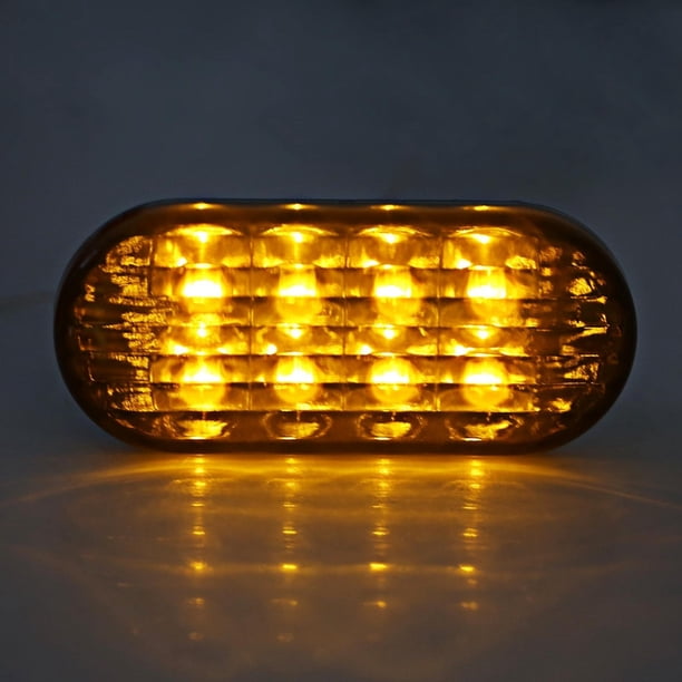 Luces de marcador lateral para automóvil, 1 par de luces LED de marcador lateral ámbar para automóvil, luz LED de respuesta rápida de encendido/apagado ámbar para automóvil Lámpara de señal de giro ám