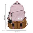 thumbnail image 3 of Women Backpack Contrast Color Book Bags for Teenage Girls with Pendant  School Backpack  White, 3 of 10