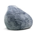 thumbnail image 2 of Big Joe Lotus Foam Filled Teardrop Bean Bag Chair, Stone Short Shag, Soft Faux Fur, 4 feet Big, 2 of 7