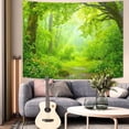 thumbnail image 7 of Lush Green Forest Wall Tapestry, Spring Wood Tapestries for Room Decor, Vibrant Nature Tapestry 80"x60", 7 of 7