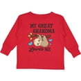 thumbnail image 3 of Inktastic My Great Grandma Loves Me with Sloth and Hearts Boys or Girls Long Sleeve Toddler T-Shirt, 3 of 5
