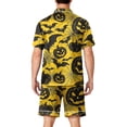 thumbnail image 4 of DORKASM Halloween Matching Pajamas for Men Pj Sets Bat Pumpkin Print Button Down Sleepwear Yellow 4XL, 4 of 4